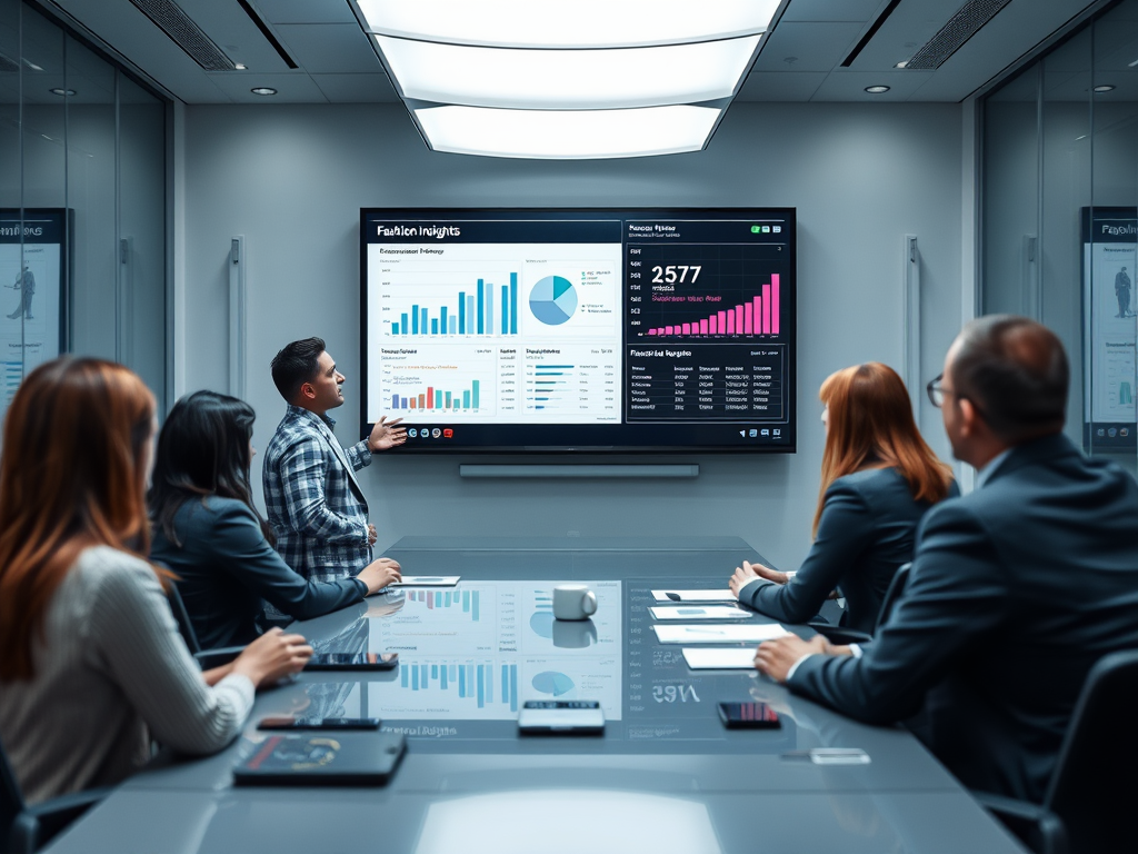 A presenter shows data on a screen to a group in a conference room during a business meeting.